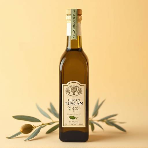 Bottiglia di olio extra vergine d'oliva toscano