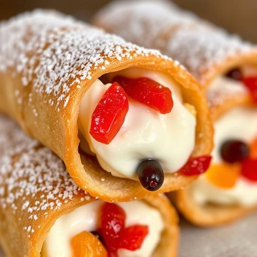 Cannoli siciliani con ricotta e canditi