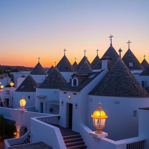 Trulli di Alberobello al tramonto