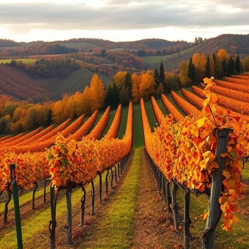 Vigneti nelle Langhe durante l'autunno