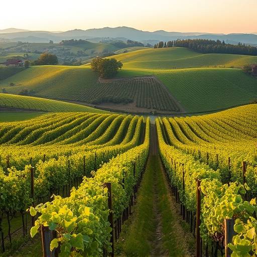 Vista dei vigneti delle Langhe, Piemonte